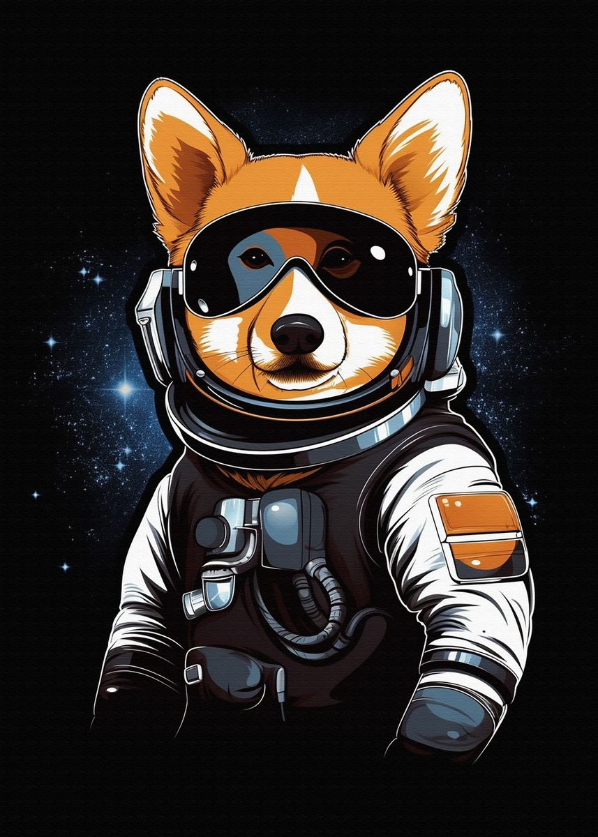 Cute Corgi Gaming' Poster, picture, metal print, paint by Michael I. Organ