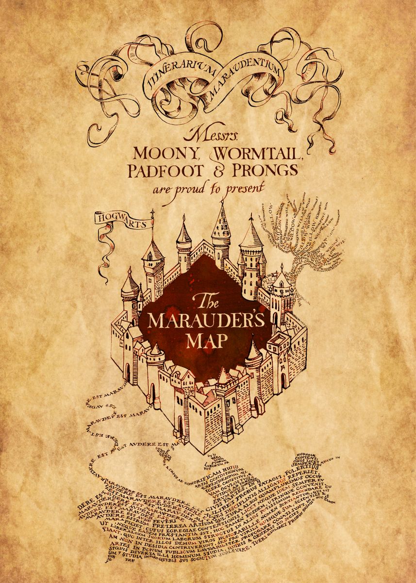 Marauders Map Original Drawing (DIGITAL)