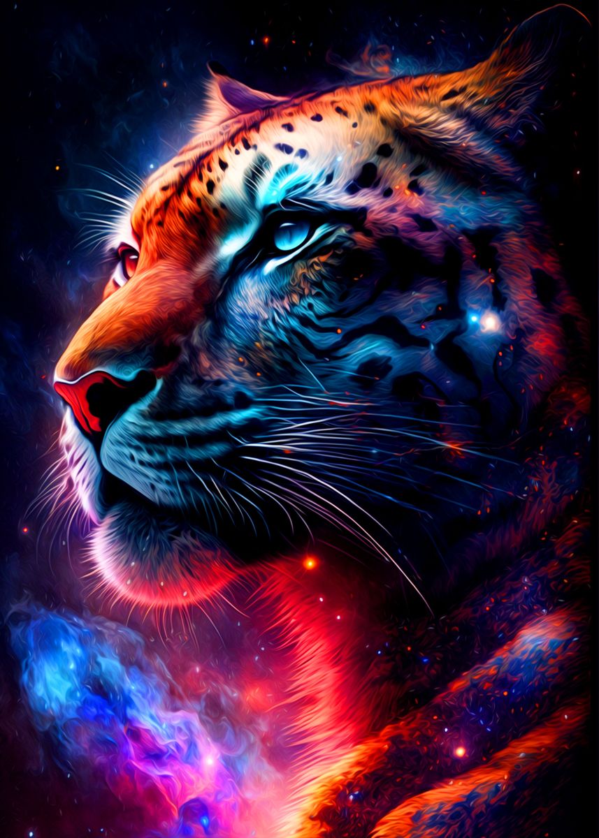 'Tiger' Poster, picture, metal print, paint by Tiker Arts | Displate