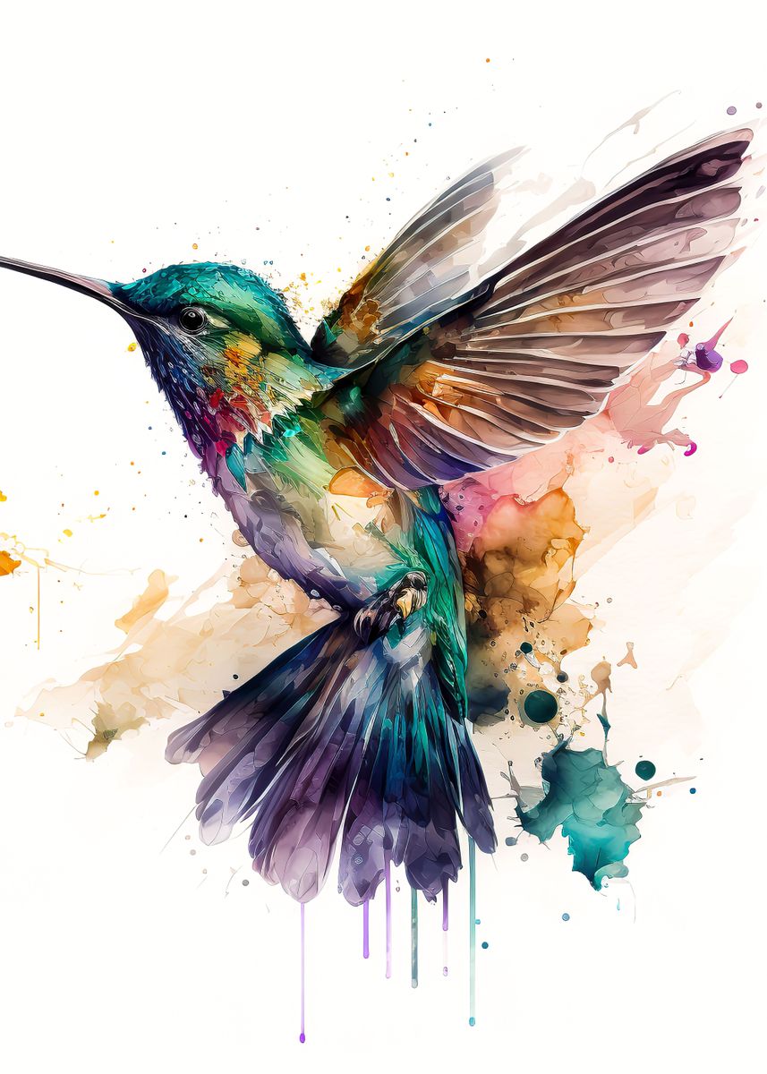 'Watercolor bird' Poster, picture, metal print, paint by Zaydan ...