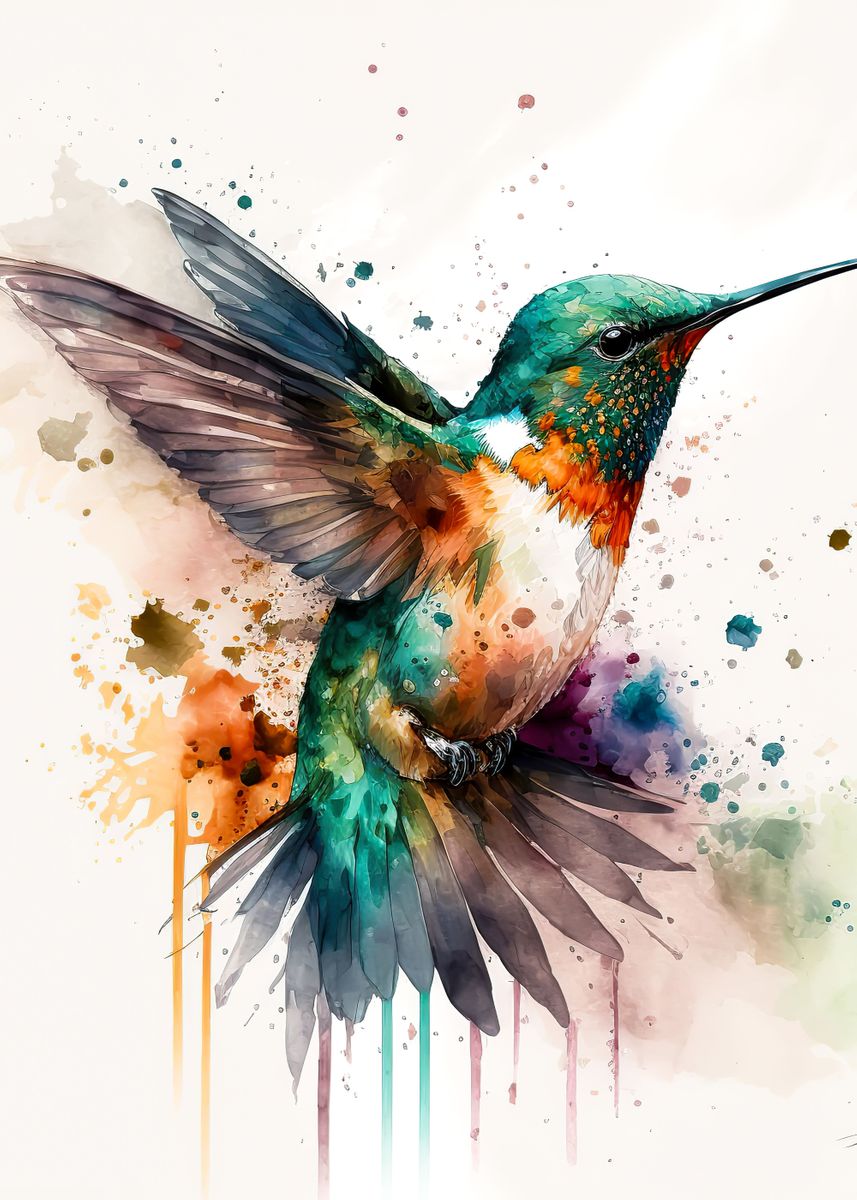 'Watercolor bird' Poster, picture, metal print, paint by Zaydan ...