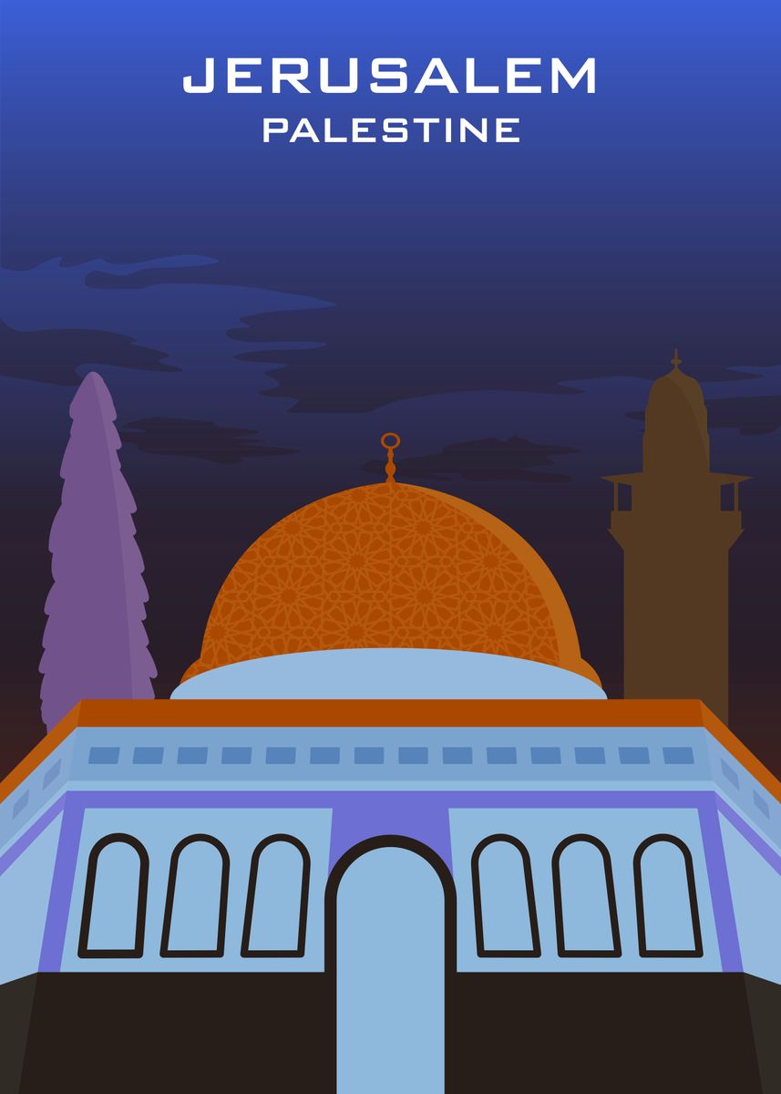 'ALQUDS JERUSALEM PALESTINE' Poster, picture, metal print, paint by ...