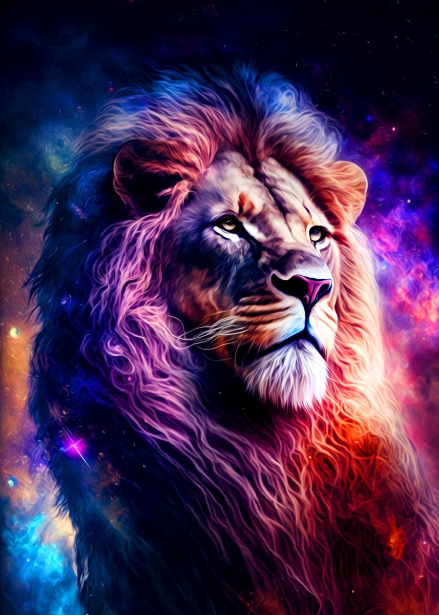 'Lion' Poster, picture, metal print, paint by Tiker Arts | Displate