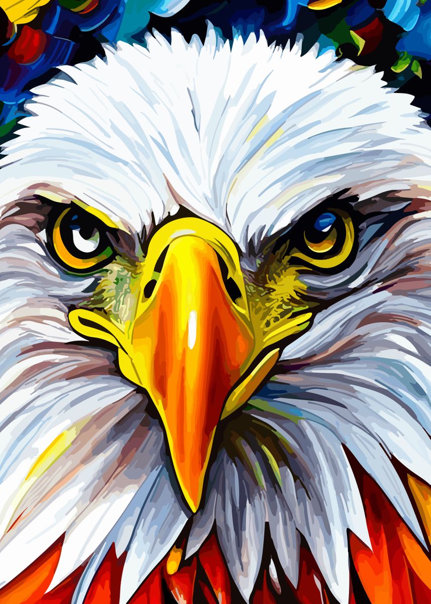 'Cool American Eagle Head' Poster, picture, metal print, paint by Art ...