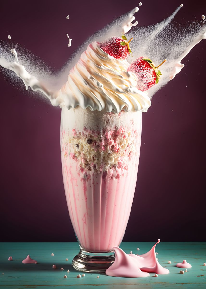 Milkshake Picturebox 'Milkshake ' Poster, picture, metal print, paint by Elain | Displate
