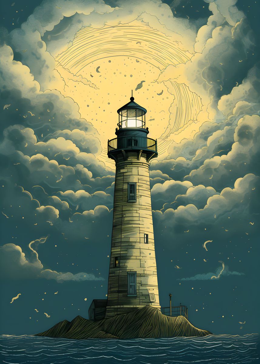 'Lighthouse' Poster, picture, metal print, paint by Marcelo Vieira ...