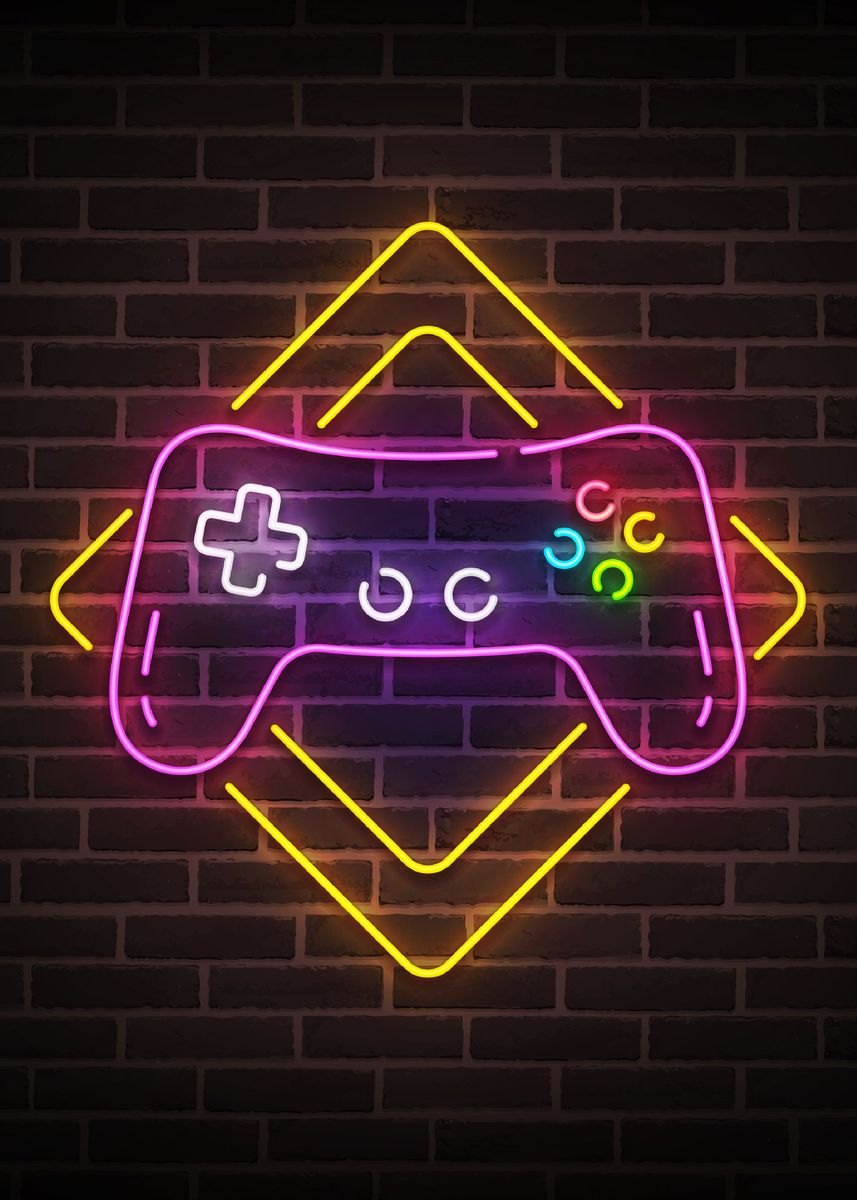 'Controller Neon Gaming' Poster by Bailey DHeath | Displate