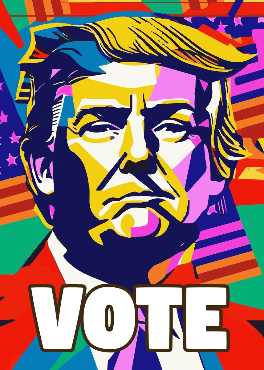  vote donald trump poster picture metal print paint by portokalis