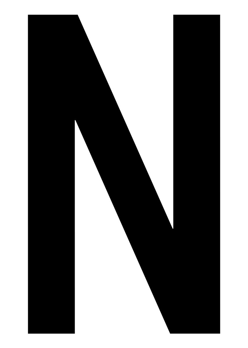 'Letter N in black' Poster, picture, metal print, paint by Bruce ...