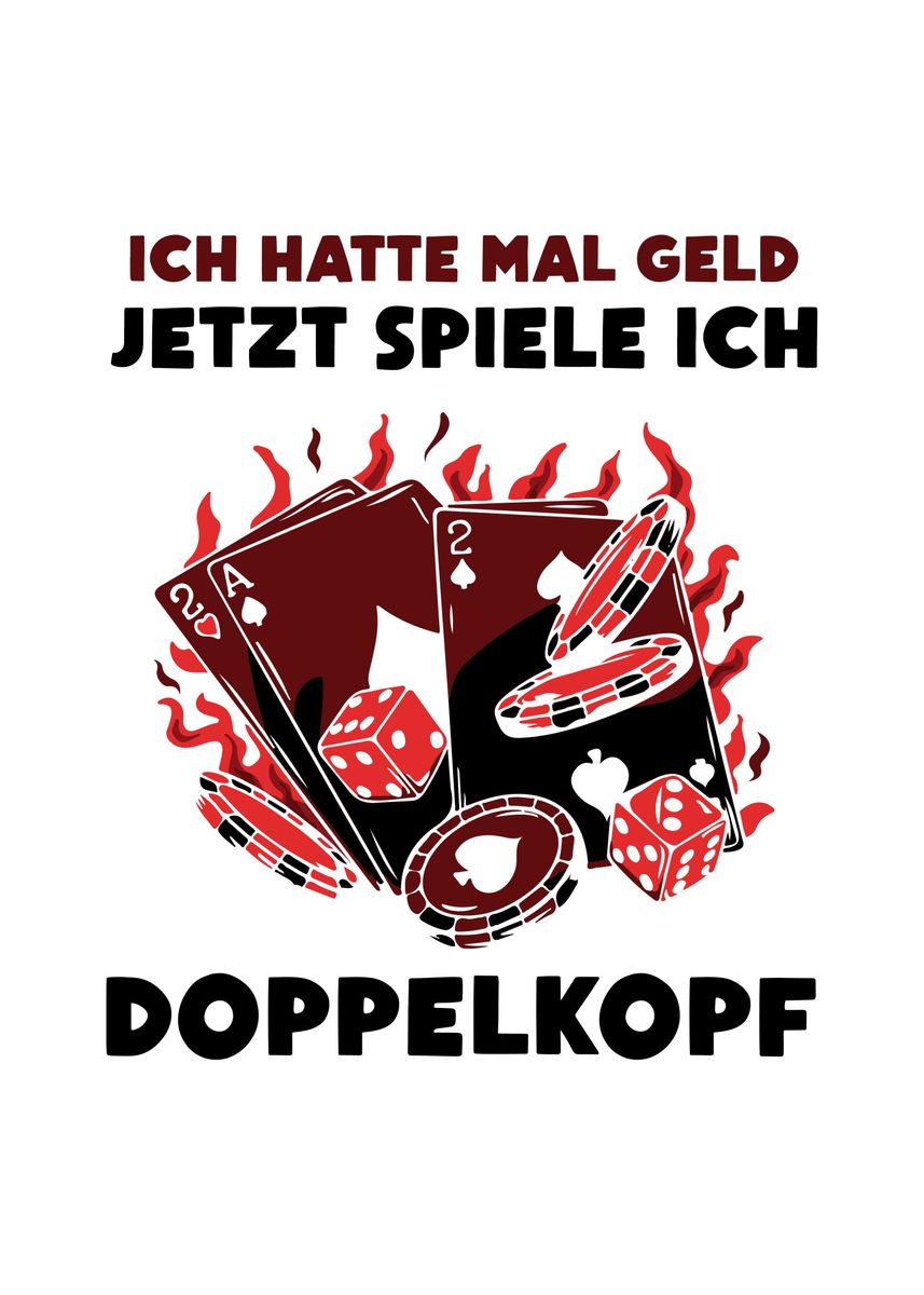 'Doppelkopf' Poster, picture, metal print, paint by Sebastian Wünsche