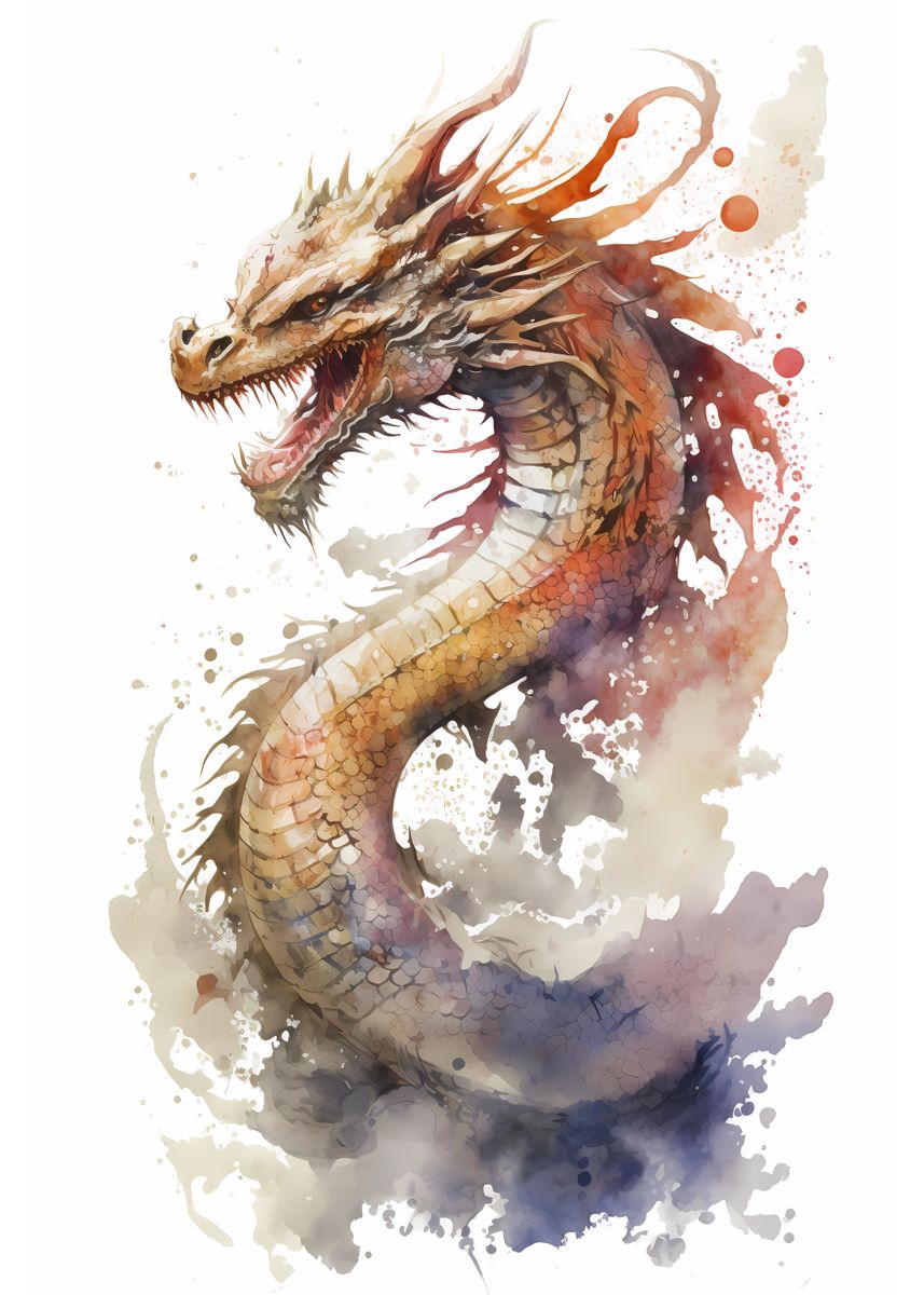 'Rearing Dragon' Poster, picture, metal print, paint by David Scott ...