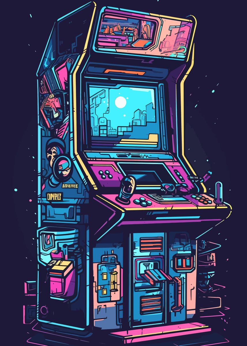 'Cyberpunk Arcade Gaming ' Poster by amelie Again | Displate