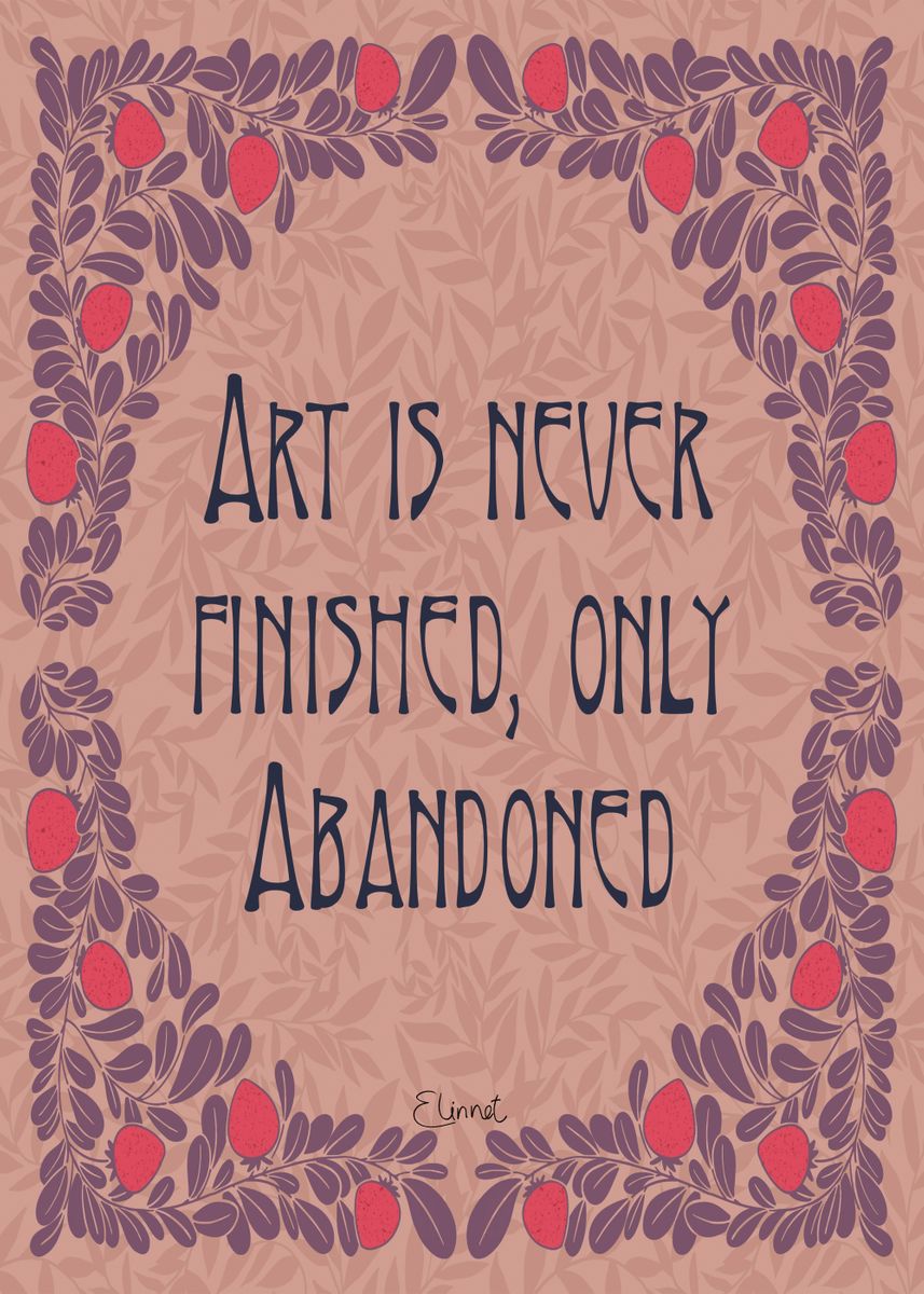 'Art nouveau quote' Poster, picture, metal print, paint by