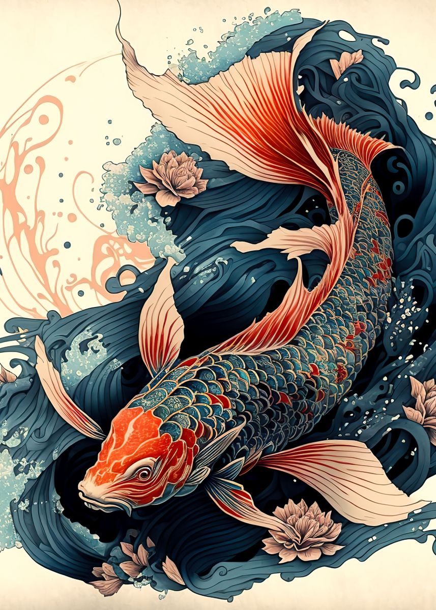 'Koi fish japanese' Poster by paxtonronalda | Displate