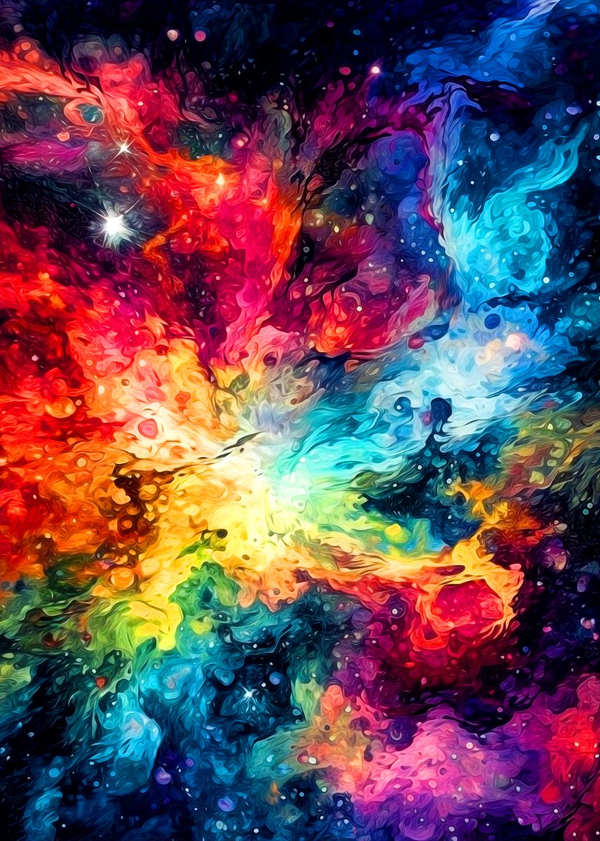 'Colorful Nebula' Poster by Thrall Art Displate