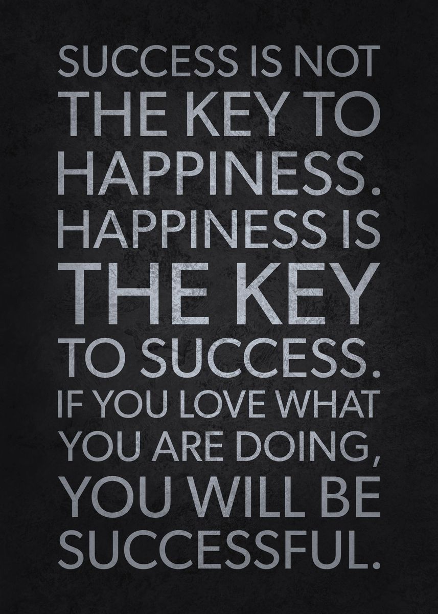 'Happiness Key To Success' Poster by CHAN | Displate