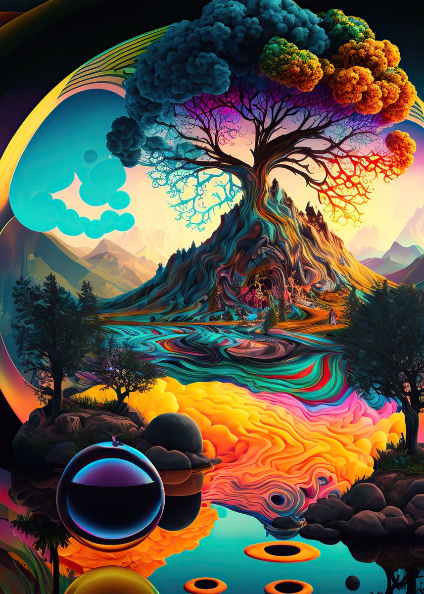 Psychedelic Nature Poster By Siobhan Lamb Displate