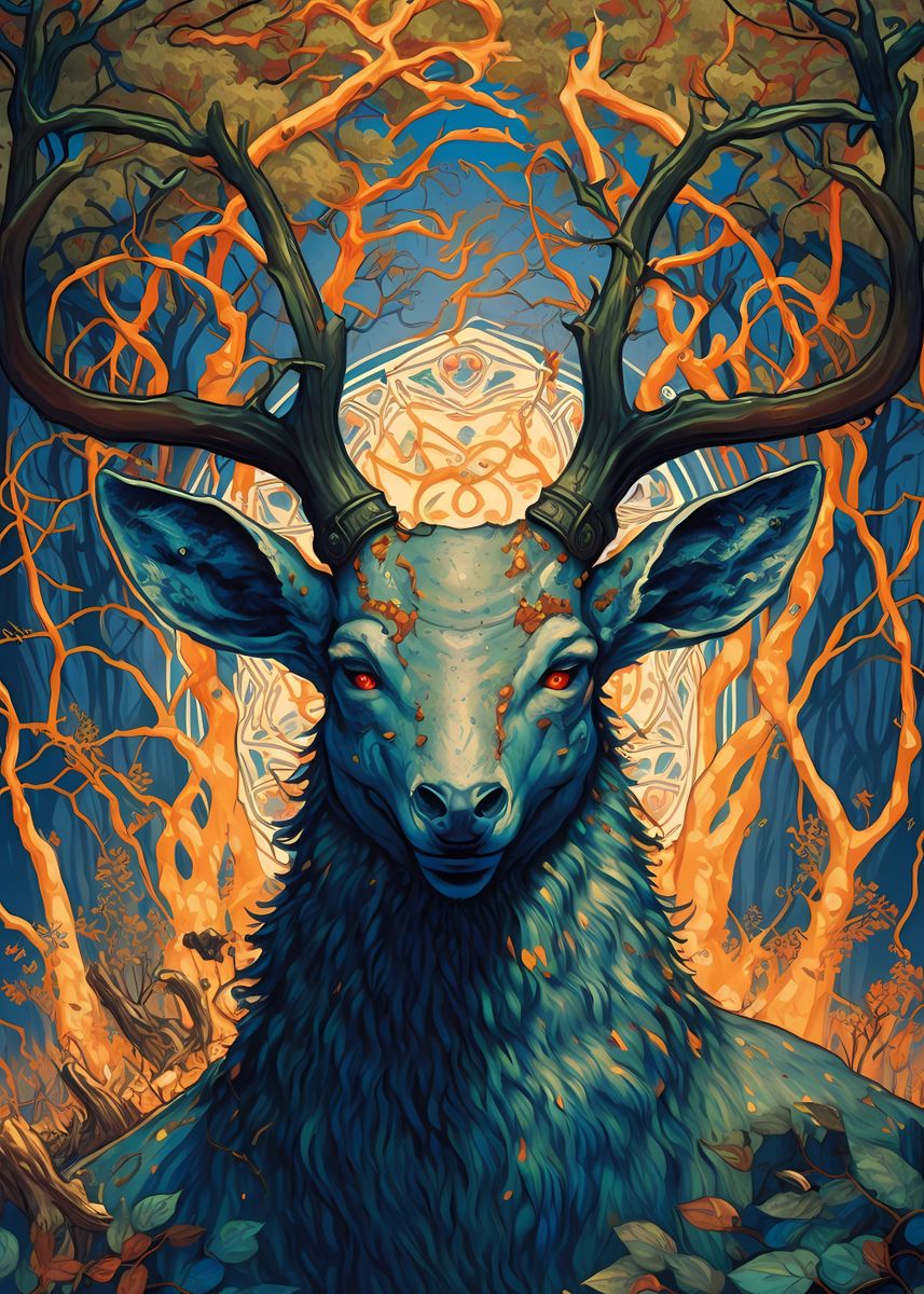 'Deer Unrealistic' Poster, picture, metal print, paint by Anusha Ayalax ...