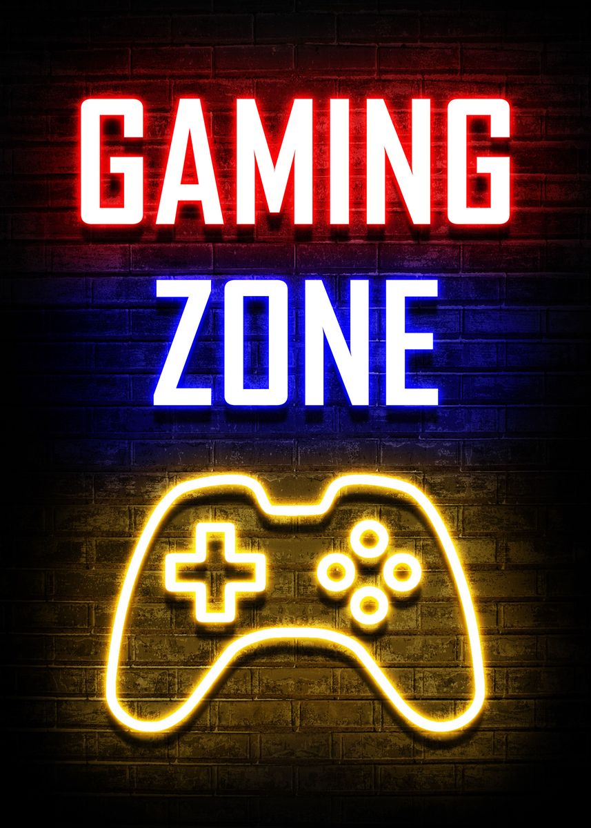 'Gaming Zone Joystick' Poster, picture, metal print, paint by Black ...