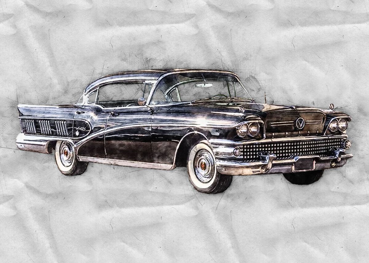 '1958 Buick Limited Riviera' Poster by Pixxelworks Florian Schaller