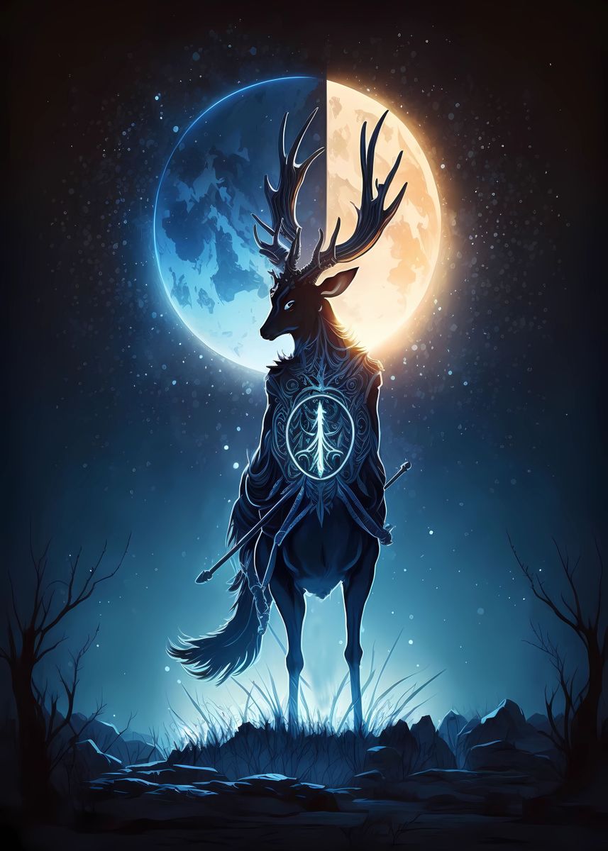 Deer Magic Powers Poster Picture Metal Print Paint By Glittering deer-magic-powers-poster-picture-metal-print-paint-by-glittering