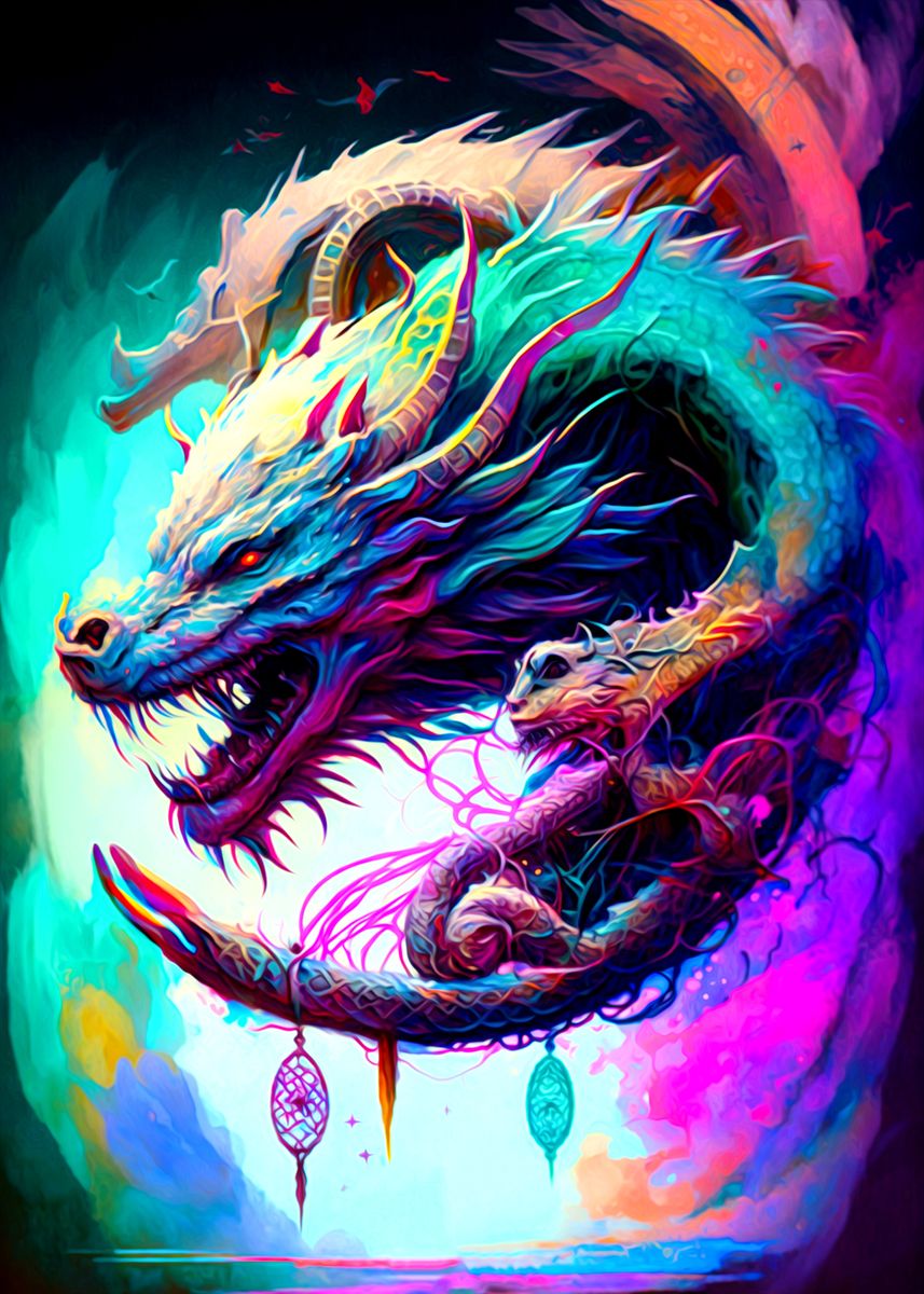 'Colorful Dragon' Poster, picture, metal print, paint by bds land ...