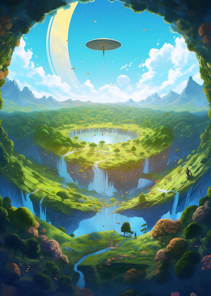 'Fantasy landscape' Poster, picture, metal print, paint by Nathan Ponty ...