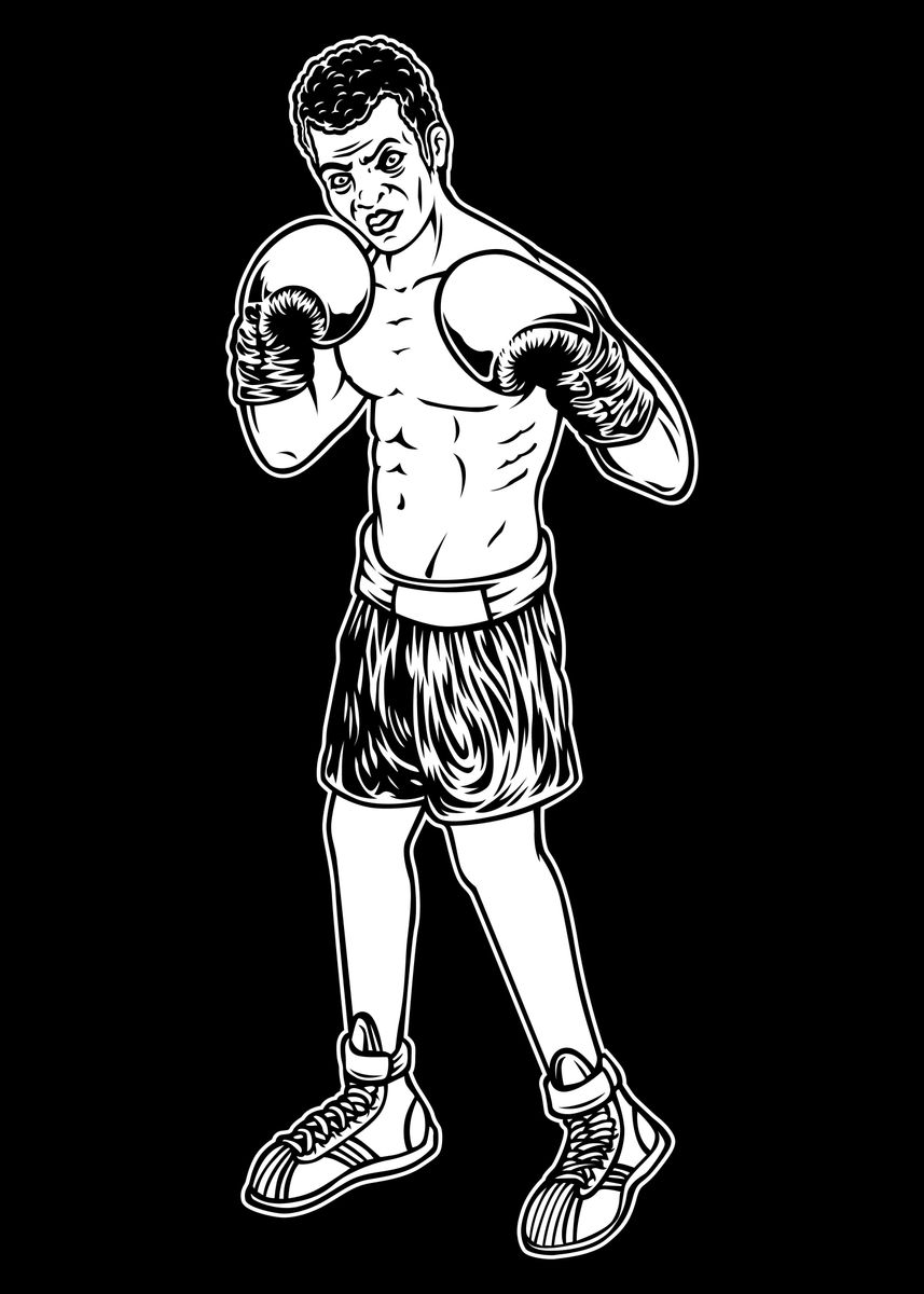 'Boxing Black and White ' Poster by hendra pratama Displate