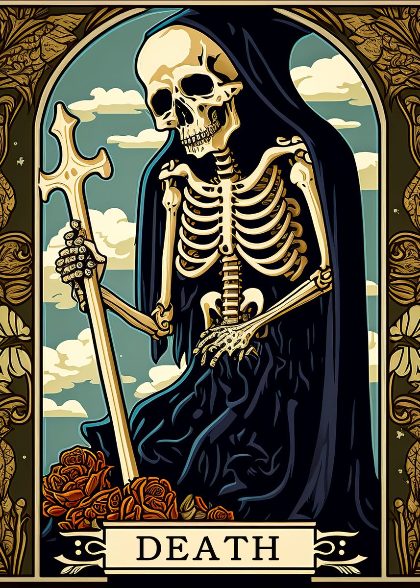'The death tarot card' Poster, picture, metal print, paint by Brax Rice Displate