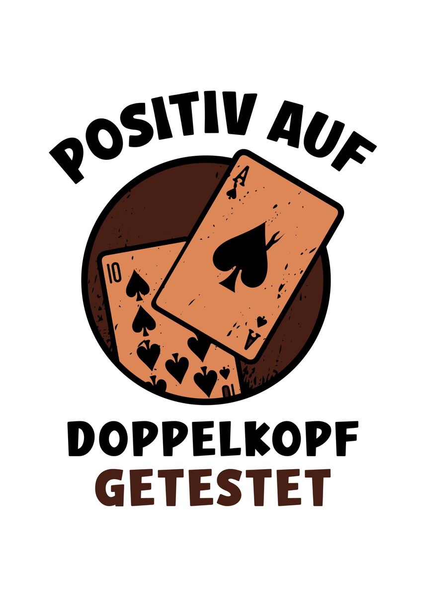 'Doppelkopf' Poster, picture, metal print, paint by Sebastian Wünsche