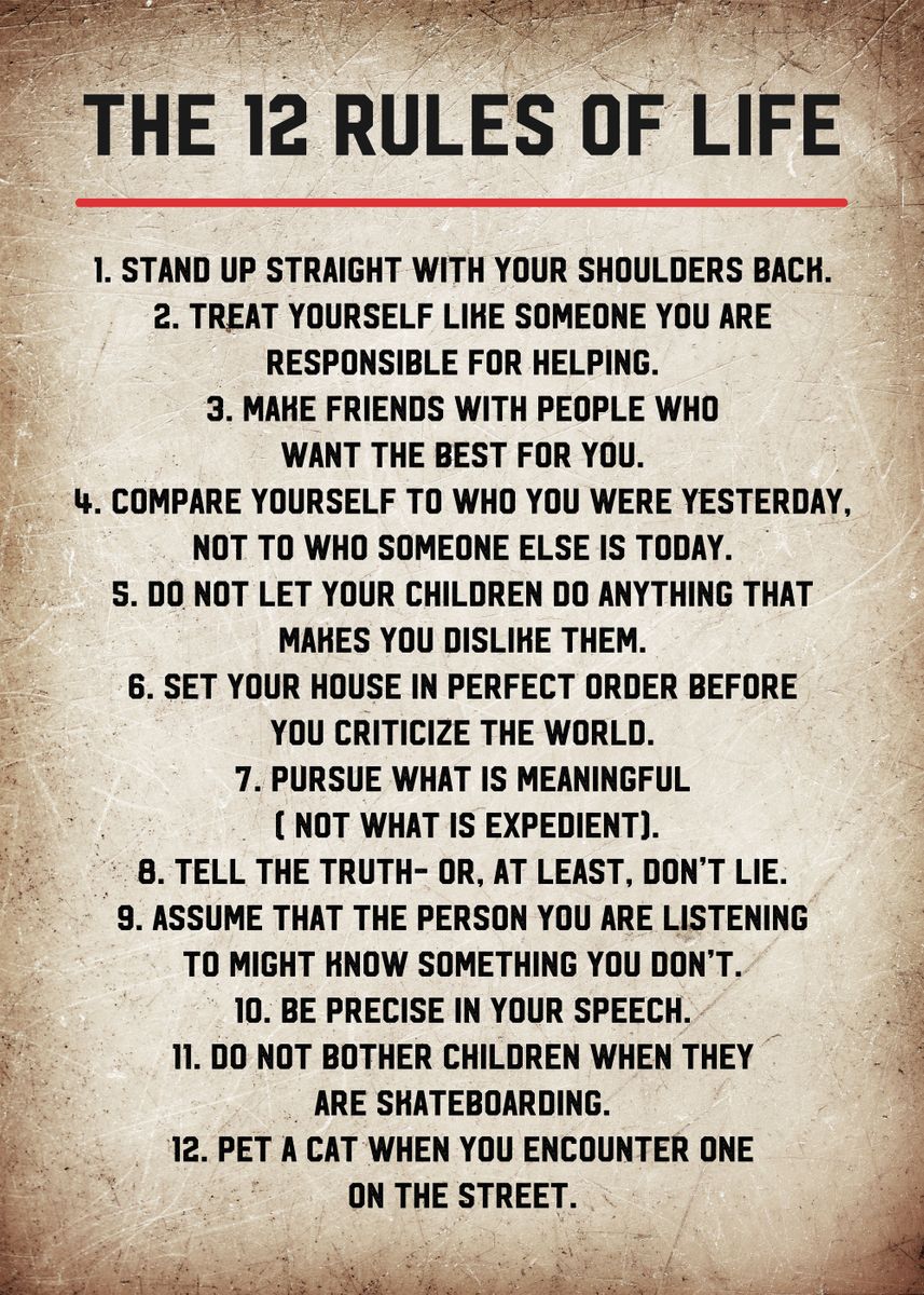 'the 12 rules of life' Poster, picture, metal print, paint by Limited ...