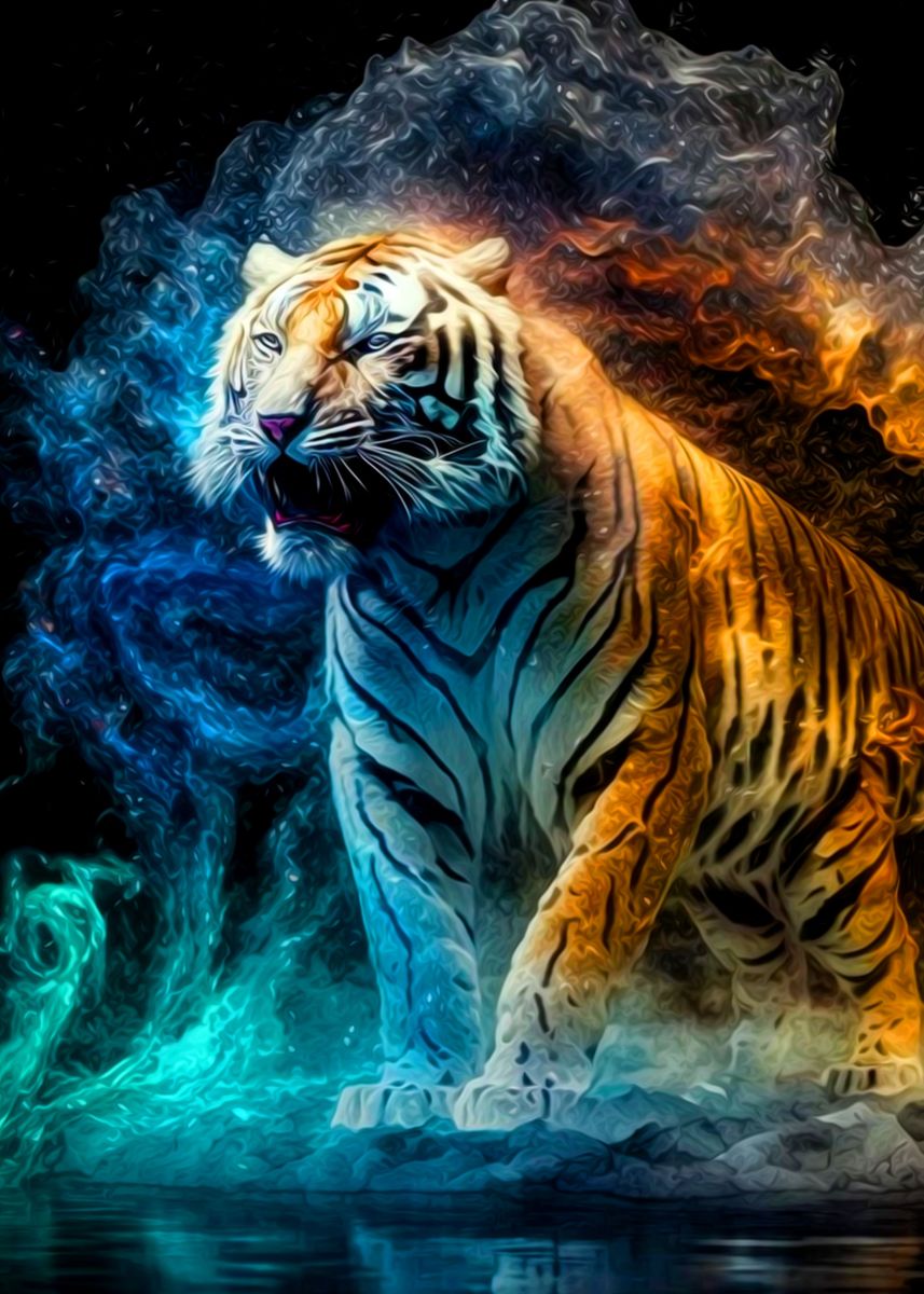 'Tiger' Poster, picture, metal print, paint by tona Billi | Displate