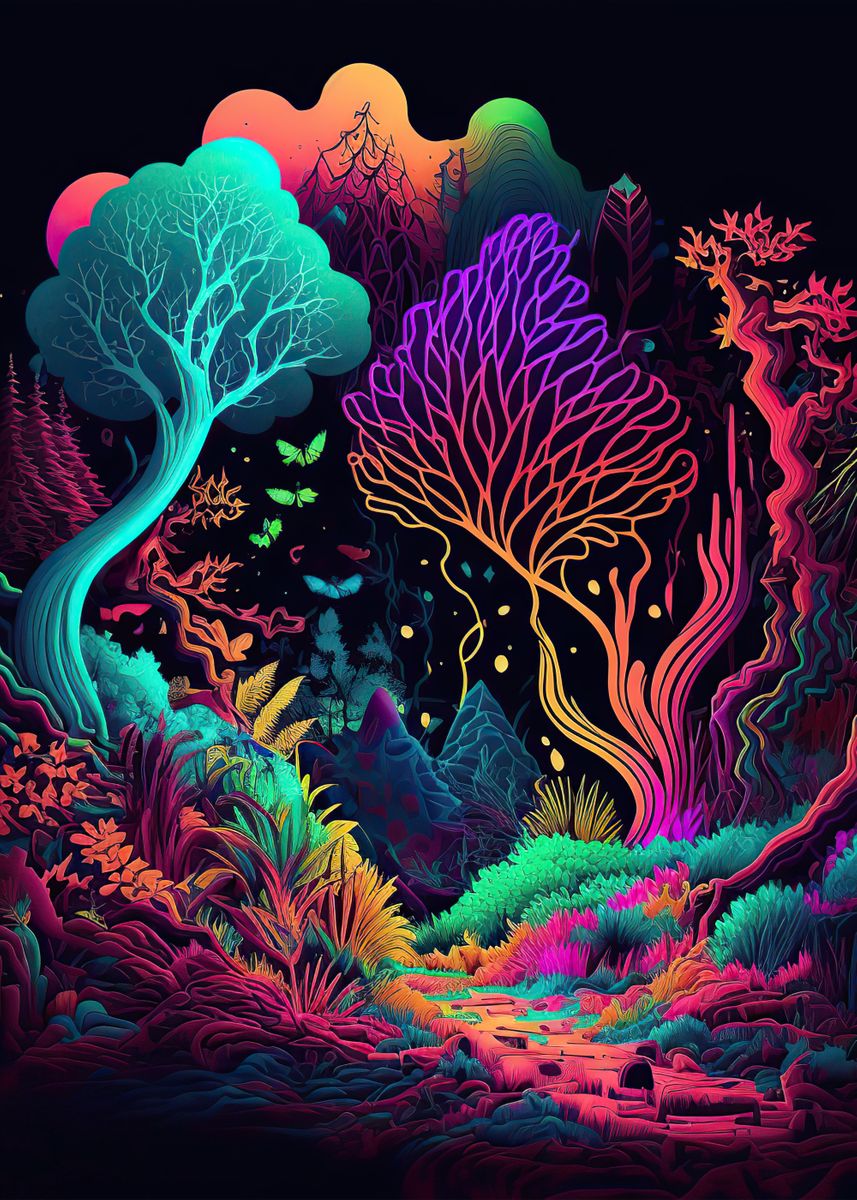 'Psychedelic nature' Poster by Siobhan Lamb | Displate