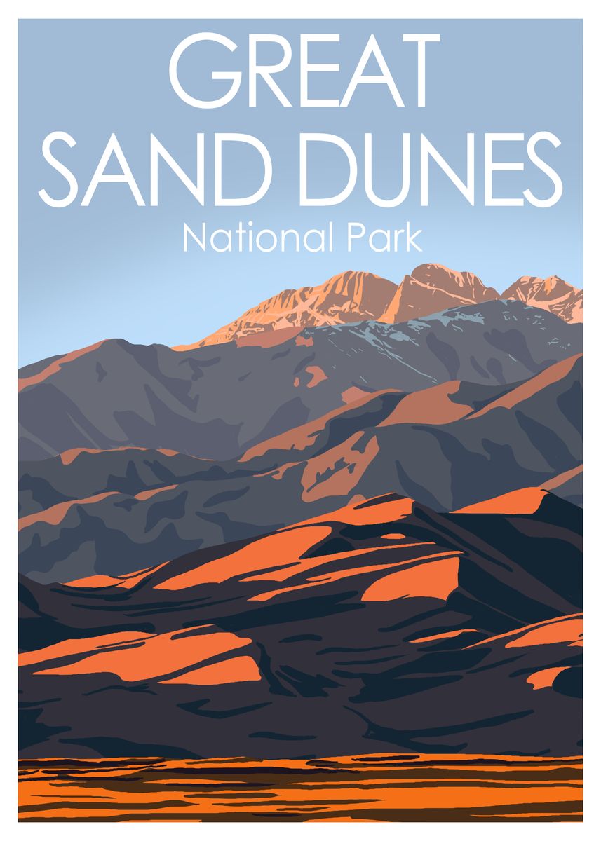 'Great Sand Dunes' Poster, picture, metal print, paint by OmegaArt ...