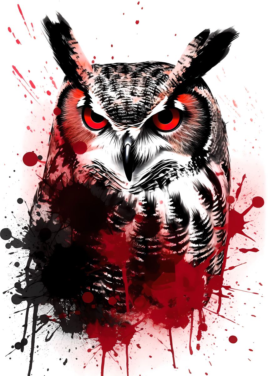 'Great Horned Owl ' Poster, picture, metal print, paint by ...