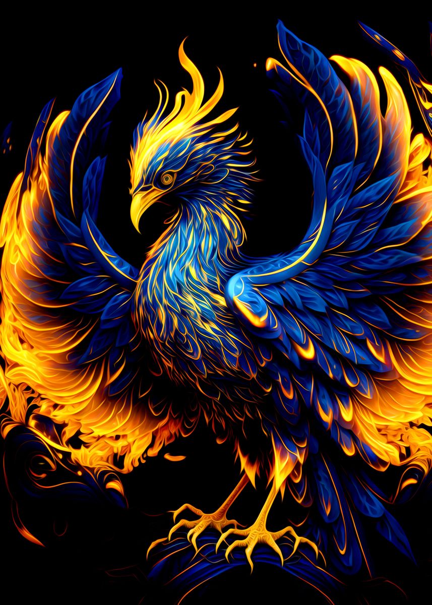 'Colorful Phoenix' Poster, picture, metal print, paint by Kante Dino ...