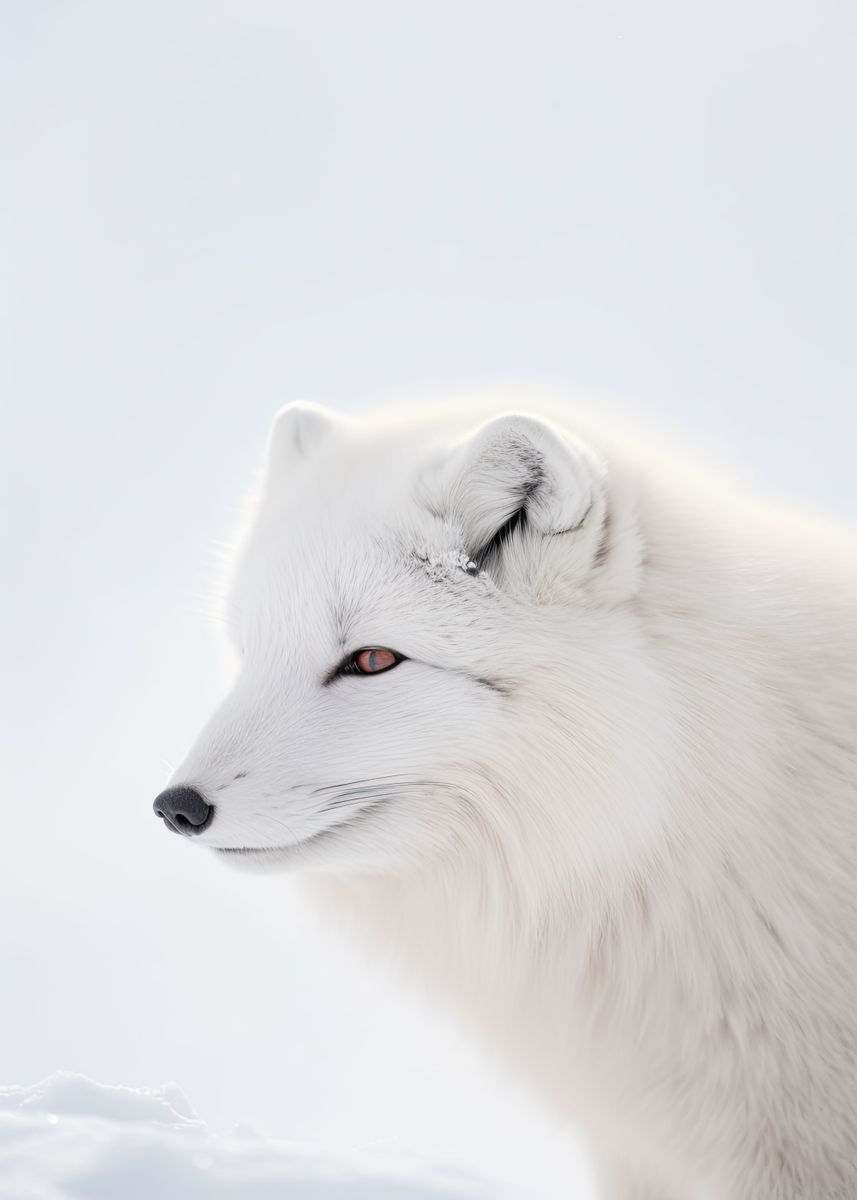 'Polar Purity Arctic Fox' Poster, picture, metal print, paint by ...