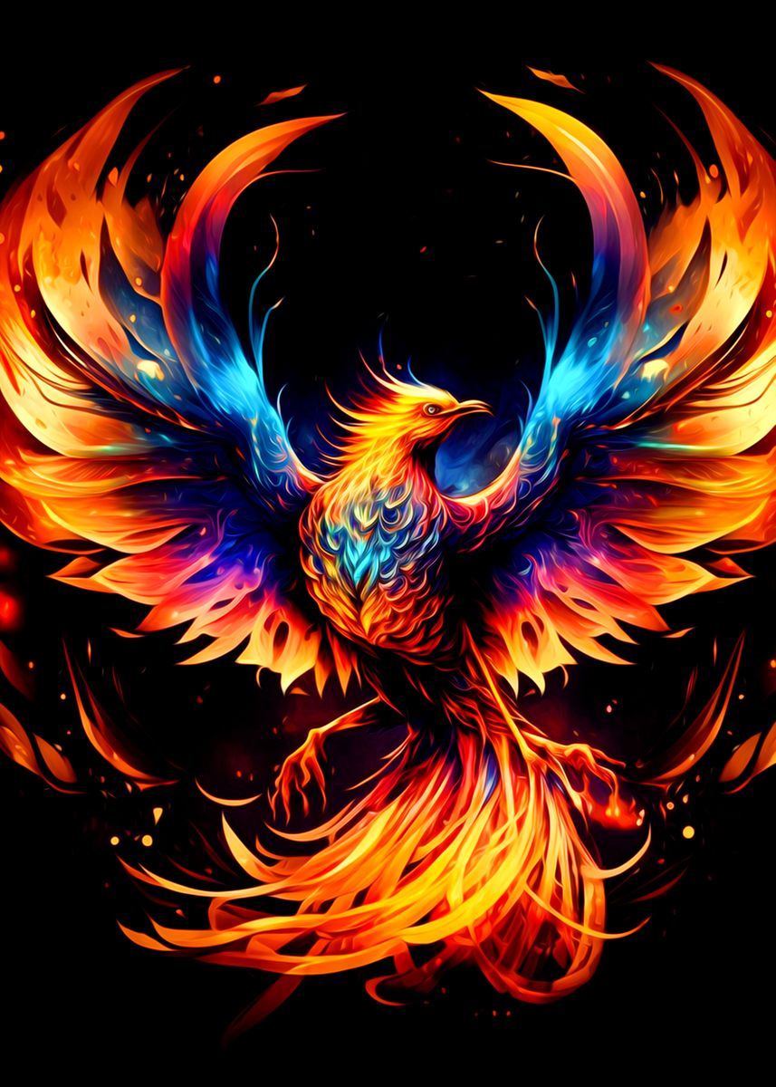 'Colorful Phoenix' Poster, picture, metal print, paint by Kante Dino ...