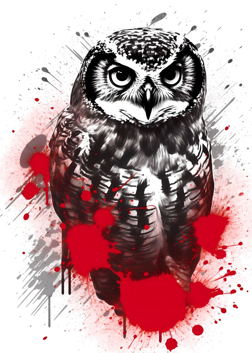 'Northern Hawk Owl Painting' Poster by TortillaChief | Displate