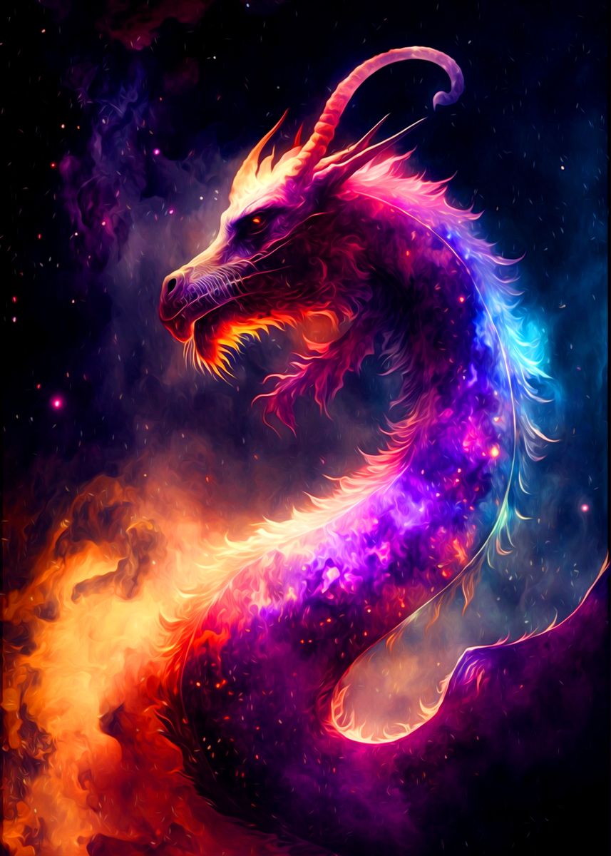 'Dragon' Poster, picture, metal print, paint by Tiker Arts | Displate