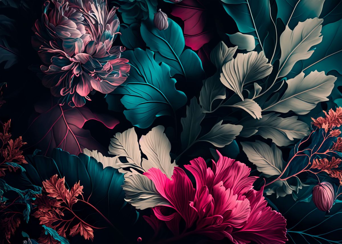 'Seamless floral pattern' Poster by HildaWarren Studio Displate