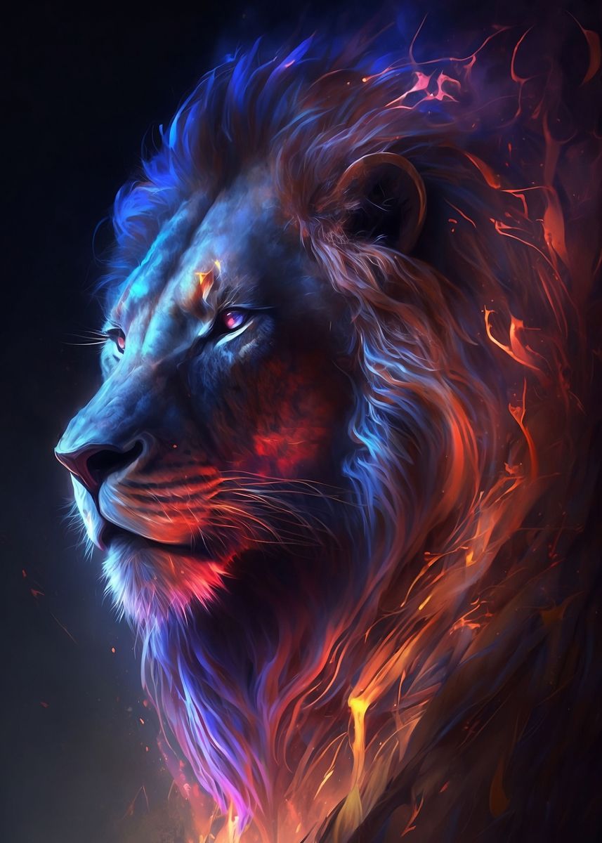 'Fearless Lion' Poster by professionaldesigns | Displate