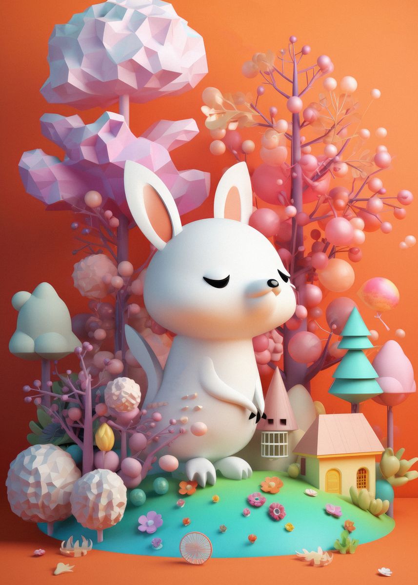 'Mystic Bunny' Poster by Colorfux | Displate