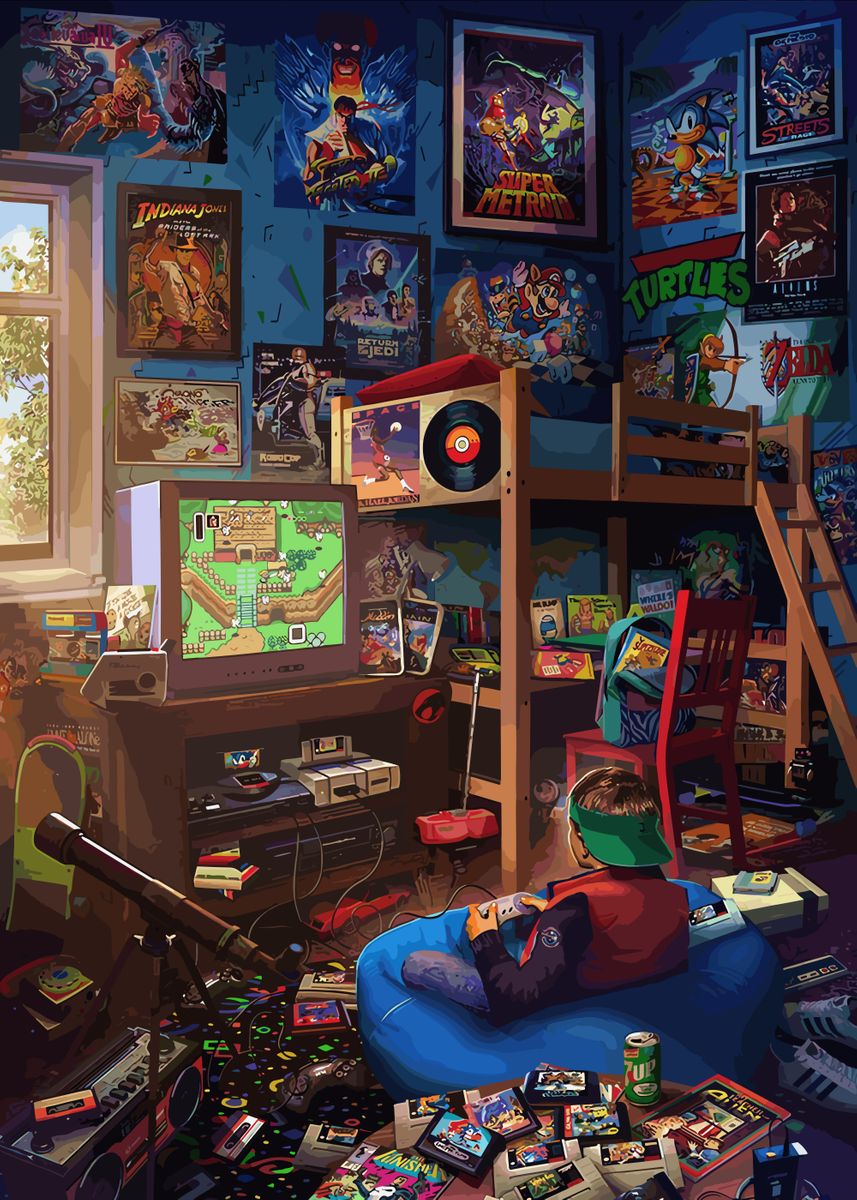 'Gaming' Poster, picture, metal print, paint by Long Dragon | Displate