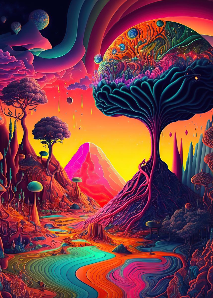 Psychedelic Nature Poster By Siobhan Lamb Displate