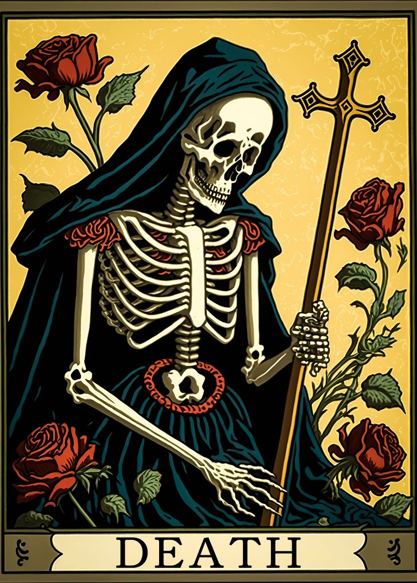 'The death tarot card' Poster, picture, metal print, paint by Brax Rice