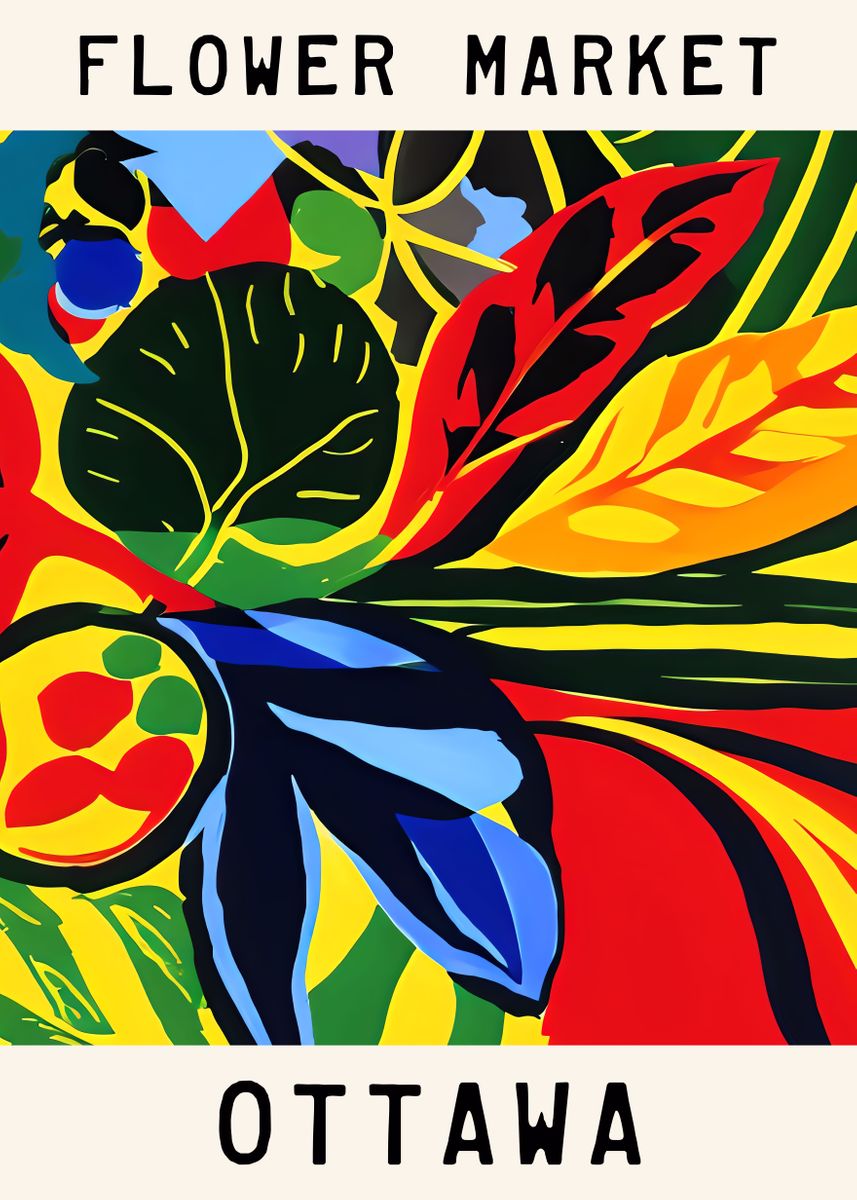 'OTTAWA Flower Market' Poster, picture, metal print, paint by