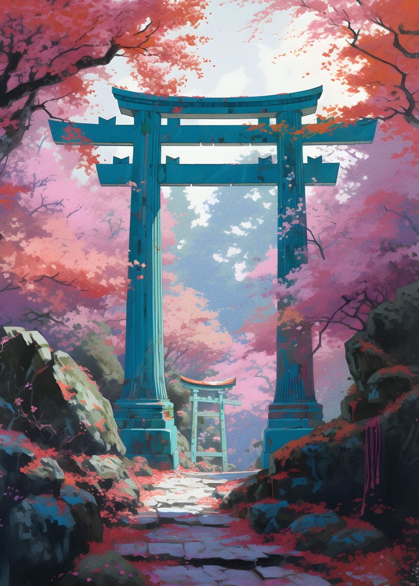 'Spring in Torii Gate' Poster by Muhammad Irsan | Displate
