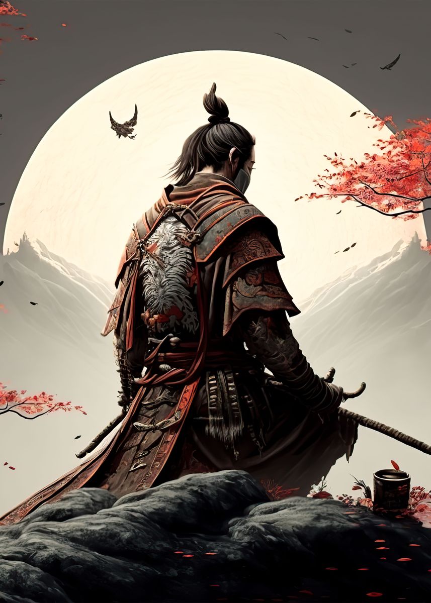 'Samurai' Poster, picture, metal print, paint by Childs Space | Displate