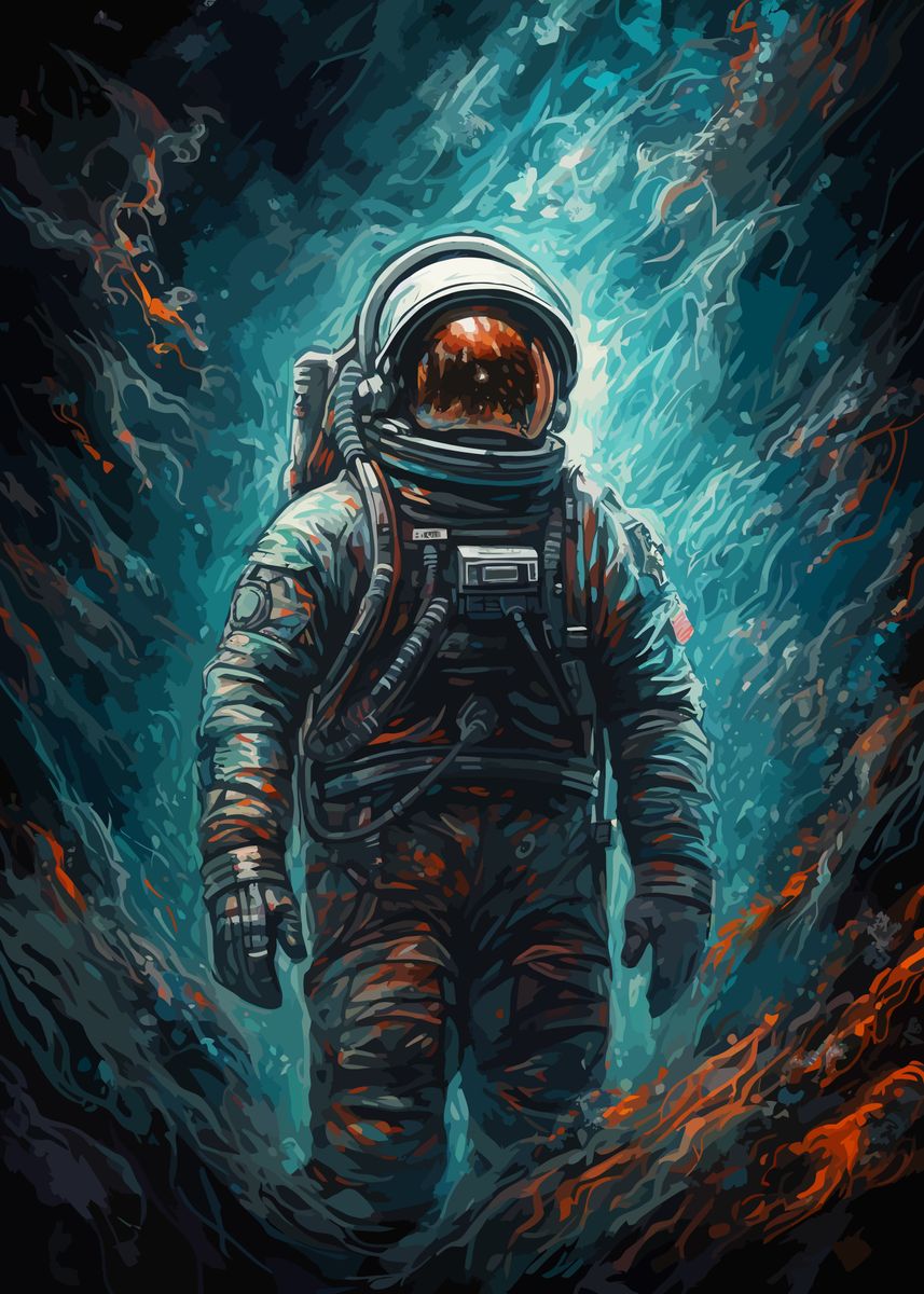 'distorted Astronaut' Poster By Nasmed 